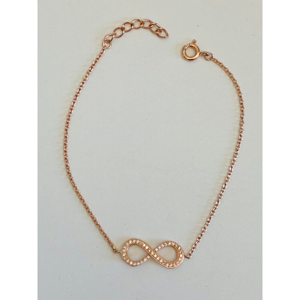 925 sterling silver 14k rose gold vermeil infinity bracelet